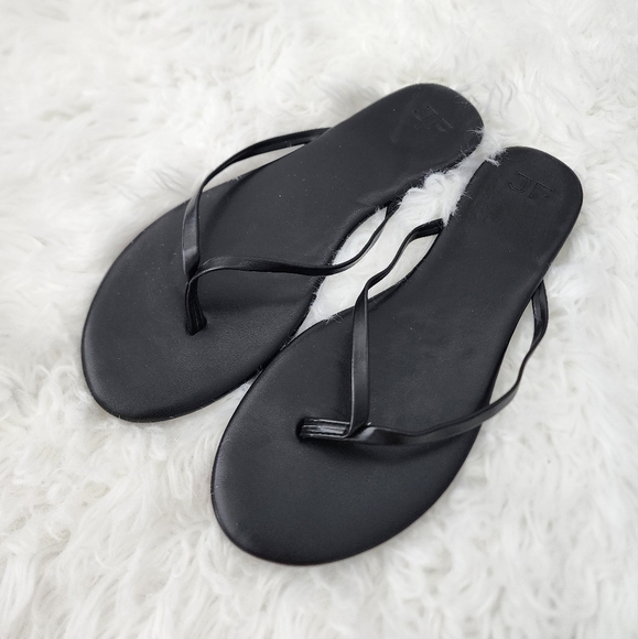 JUSTFAB Layla Flat Thong Sandal. Black. Size 10. New. - Picture 1 of 4